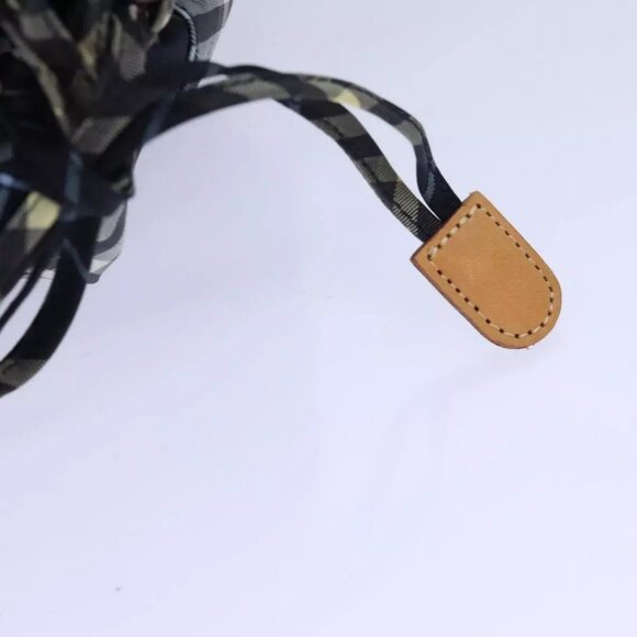 BURBERRY Nova Check Blue Label Drawstring Bag Pouch Nylon Navy Auth - Picture 7 of 16